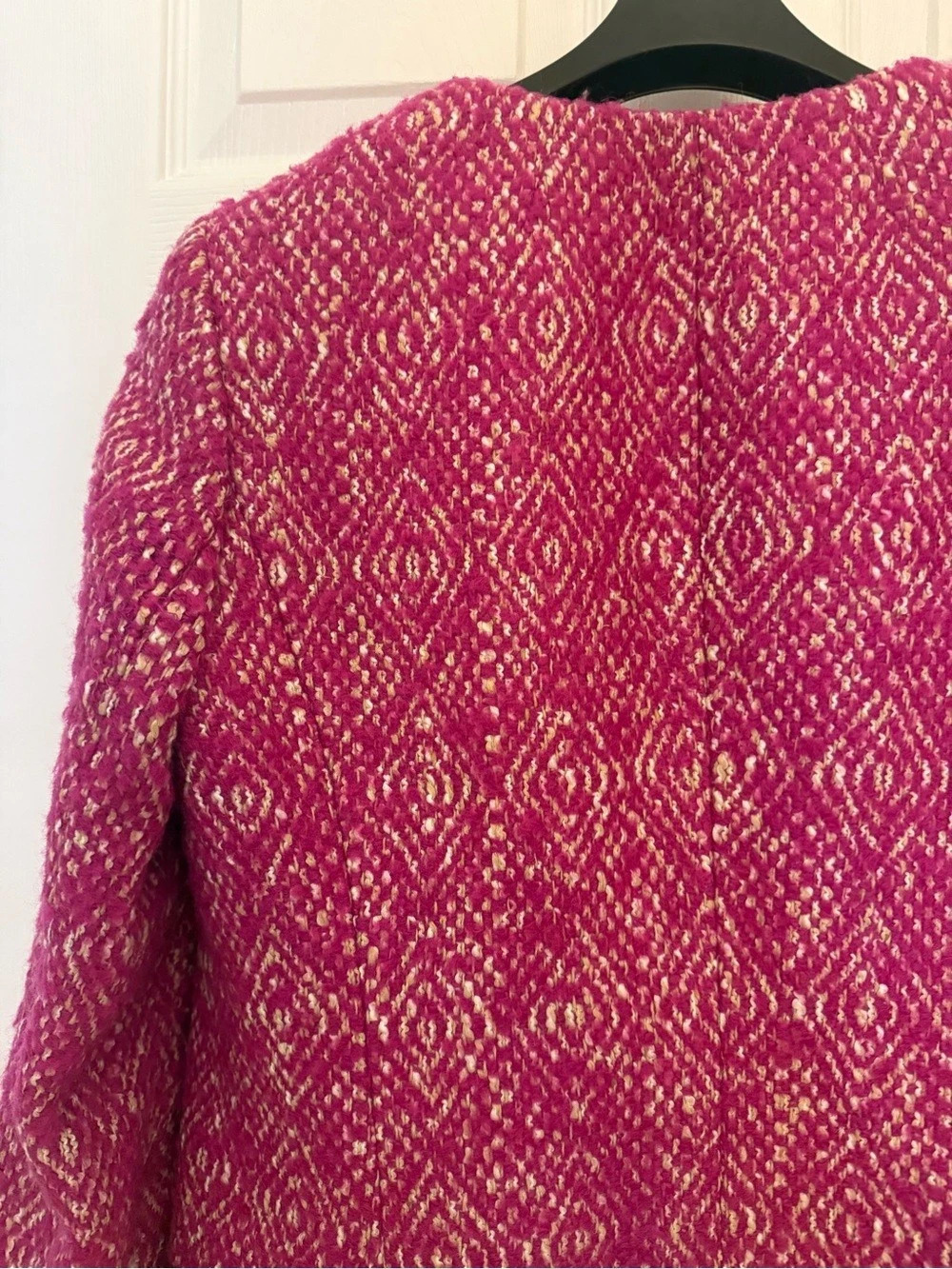 J.Crew Diamond Tweed Jacket Geometric Fringe in Pink - Picture 11 of 12